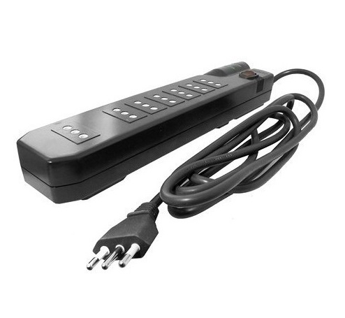 Alargador 7P con protección 1400JL 2.1Mts negro Microlab - Imagen 2