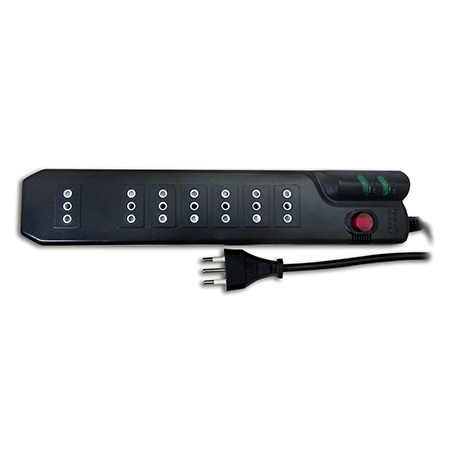 Alargador 7P con protección 1400JL 2.1Mts negro Microlab - Imagen 3