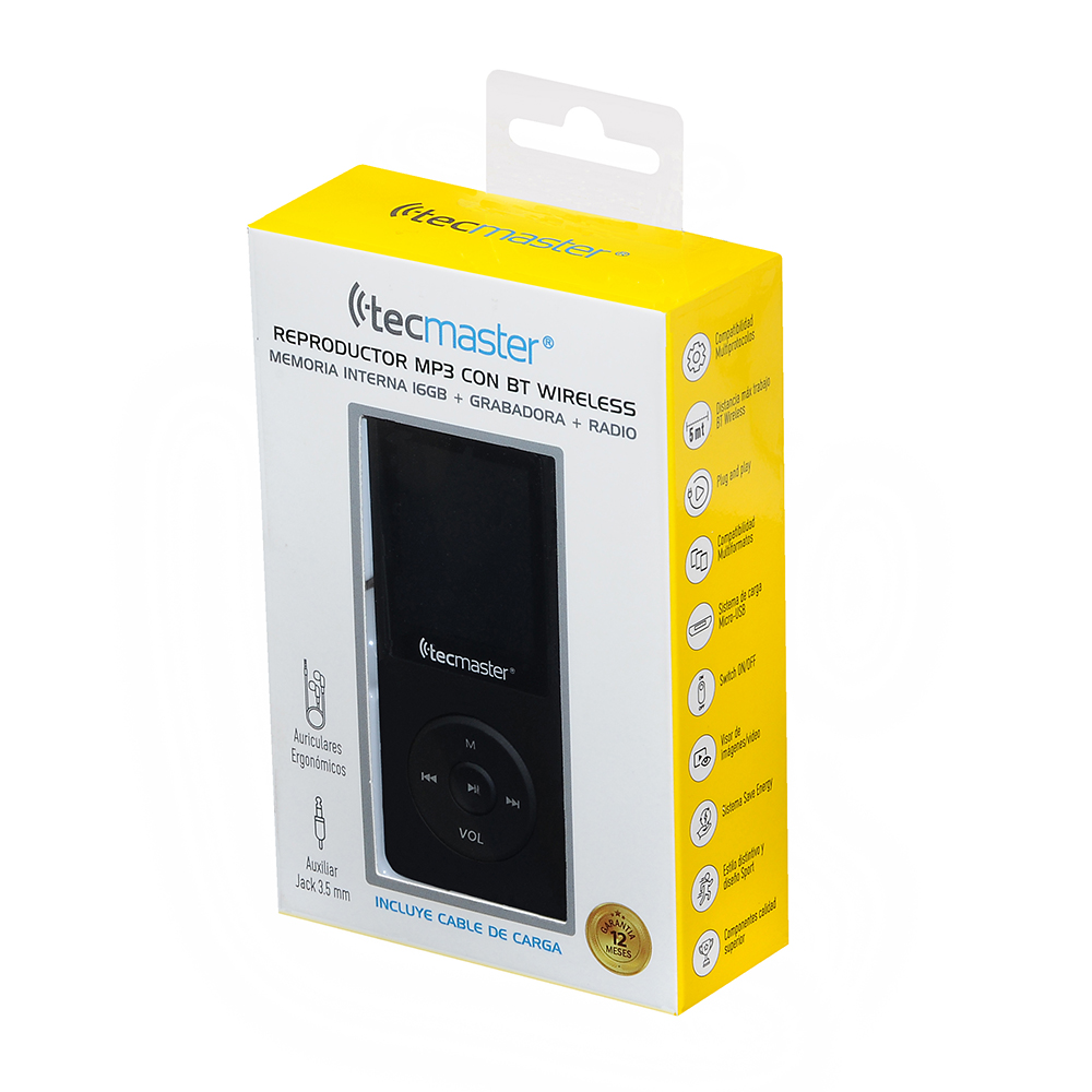 Reproductor Mp4/Mp3 Bluetooth 16 Gb - Tecmaster - Imagen 4