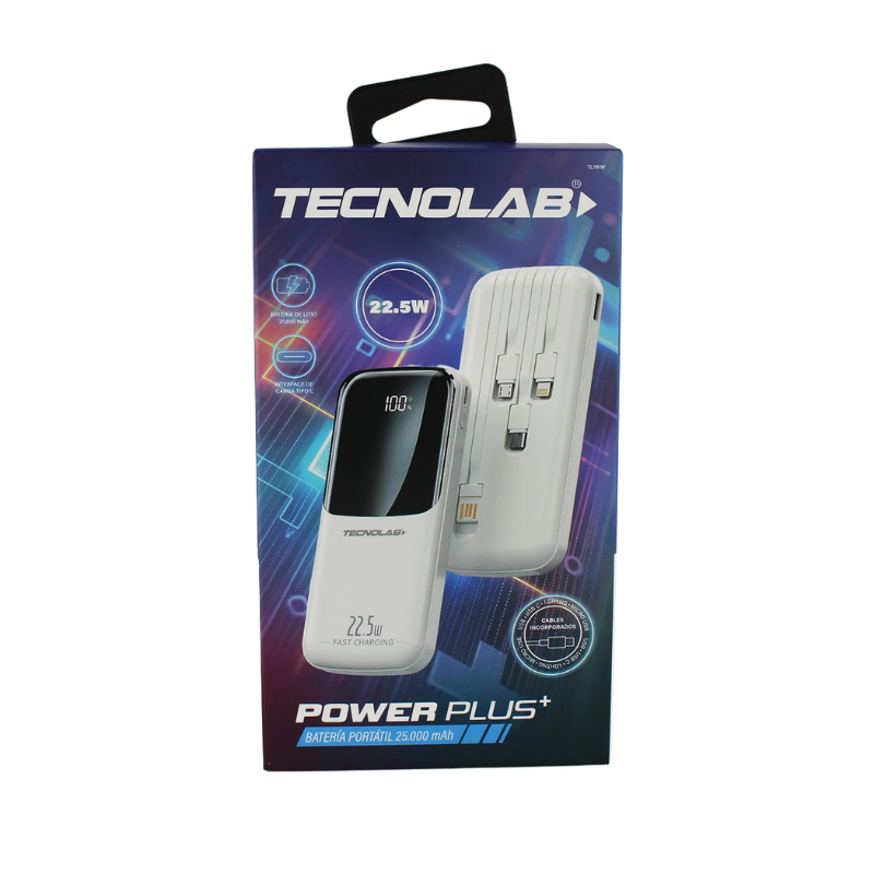Bateria Power Bank 22.5w 25.000mAh Blanca – Tecnolab